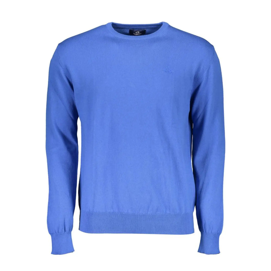 La Martina Blue Cotton Men’s Knitwear Shirt
