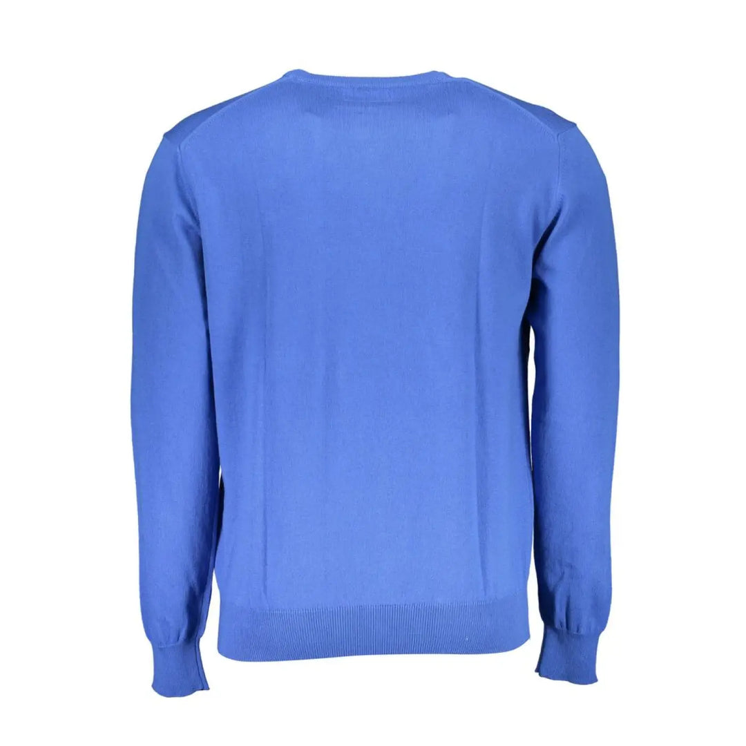 La Martina Blue Cotton Men’s Knitwear Shirt