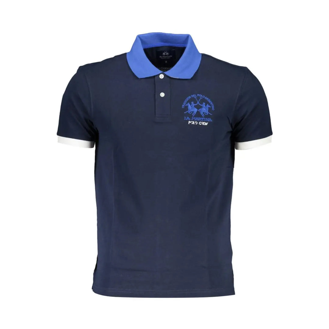 La Martina Blue Cotton Men’s Polo Shirt