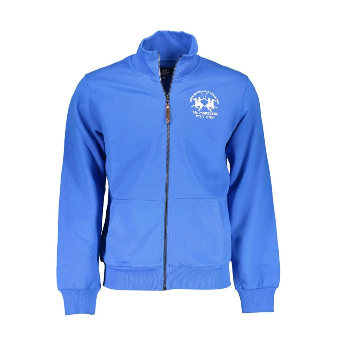 La Martina Blue Cotton Men’s Sweatshirt