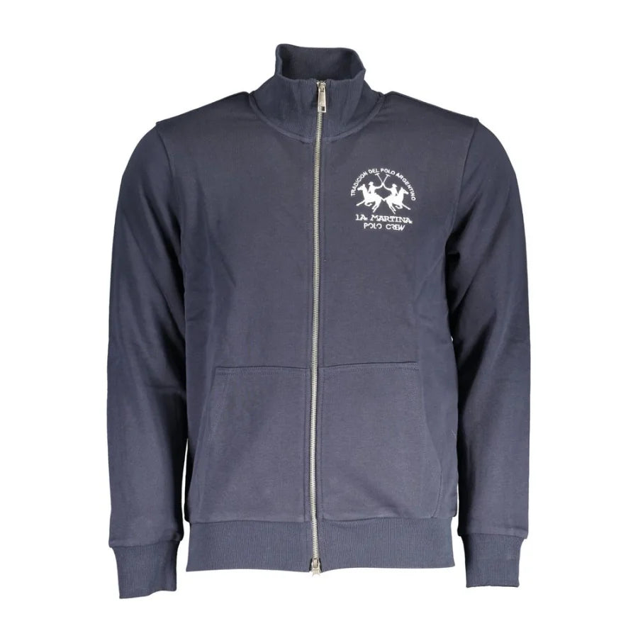 La Martina Blue Cotton Men’s Sweatshirt