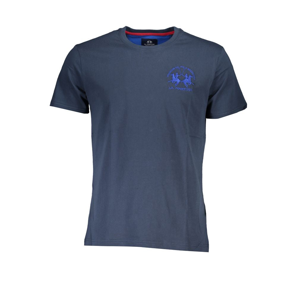 La Martina Blue Cotton T-shirt