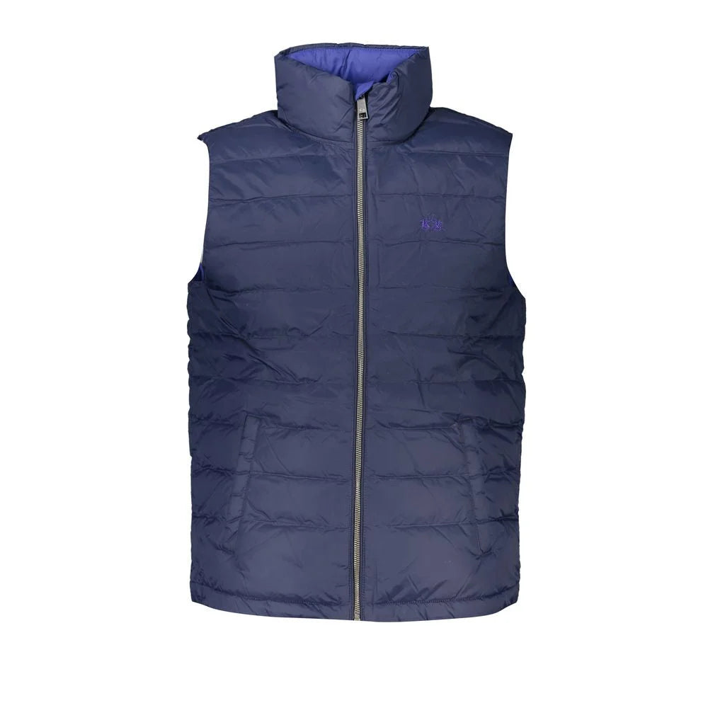 La Martina Blue Polyamide Sleveless Jacket