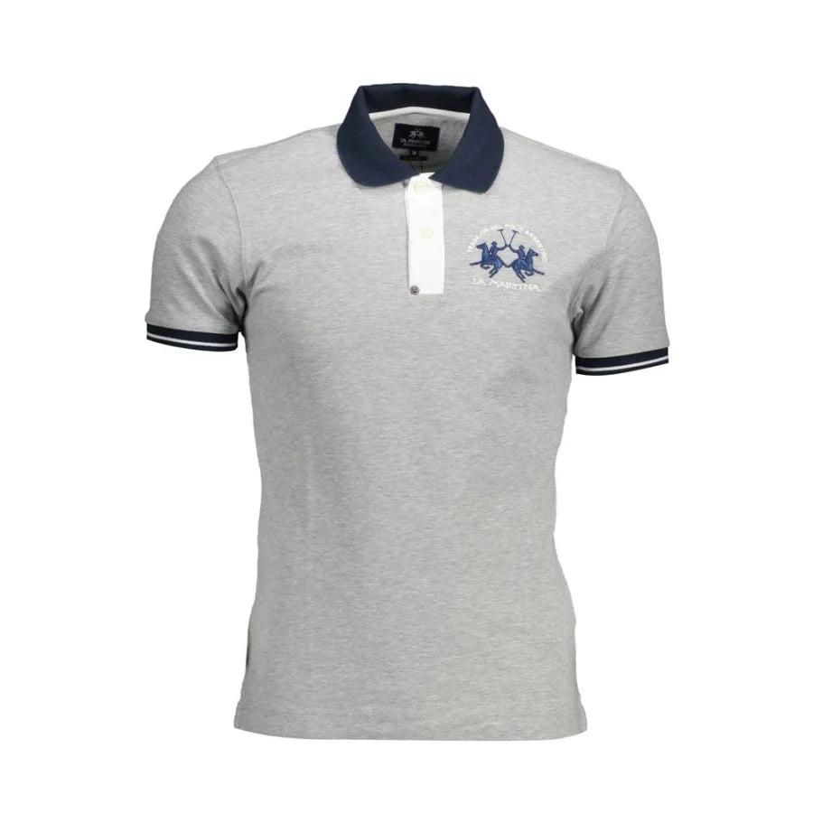 La Martina Grigio Cotton Men Polo
