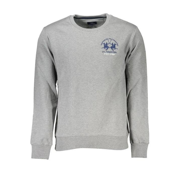 La Martina Grigio Cotton Men Sweatshirt