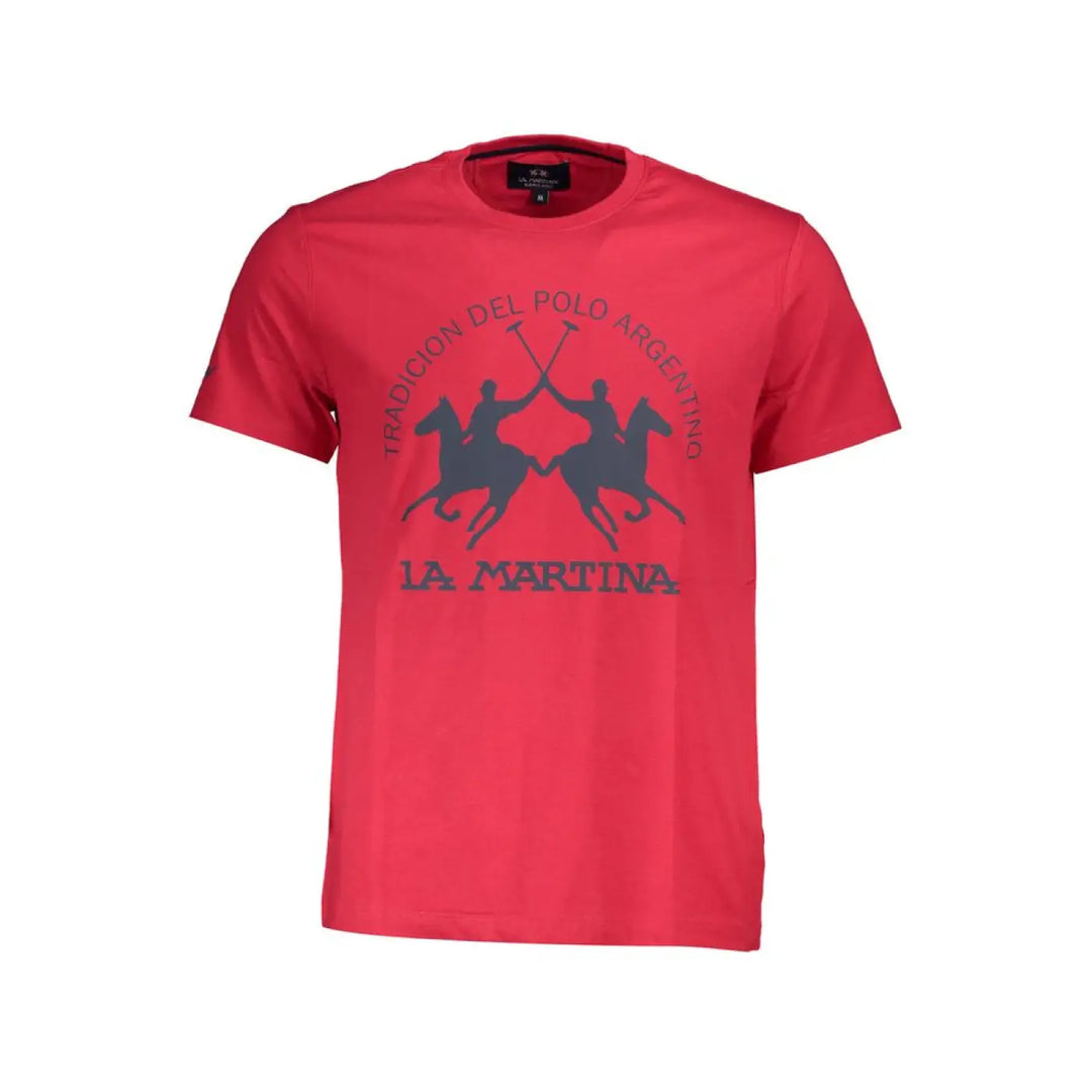 La Martina Rosso Cotton Men’s T-shirt