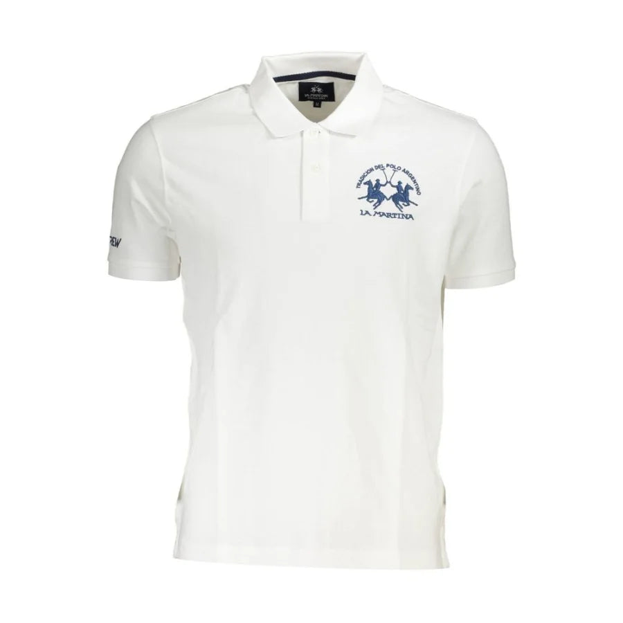 La Martina White Cotton Men’s Polo Shirt