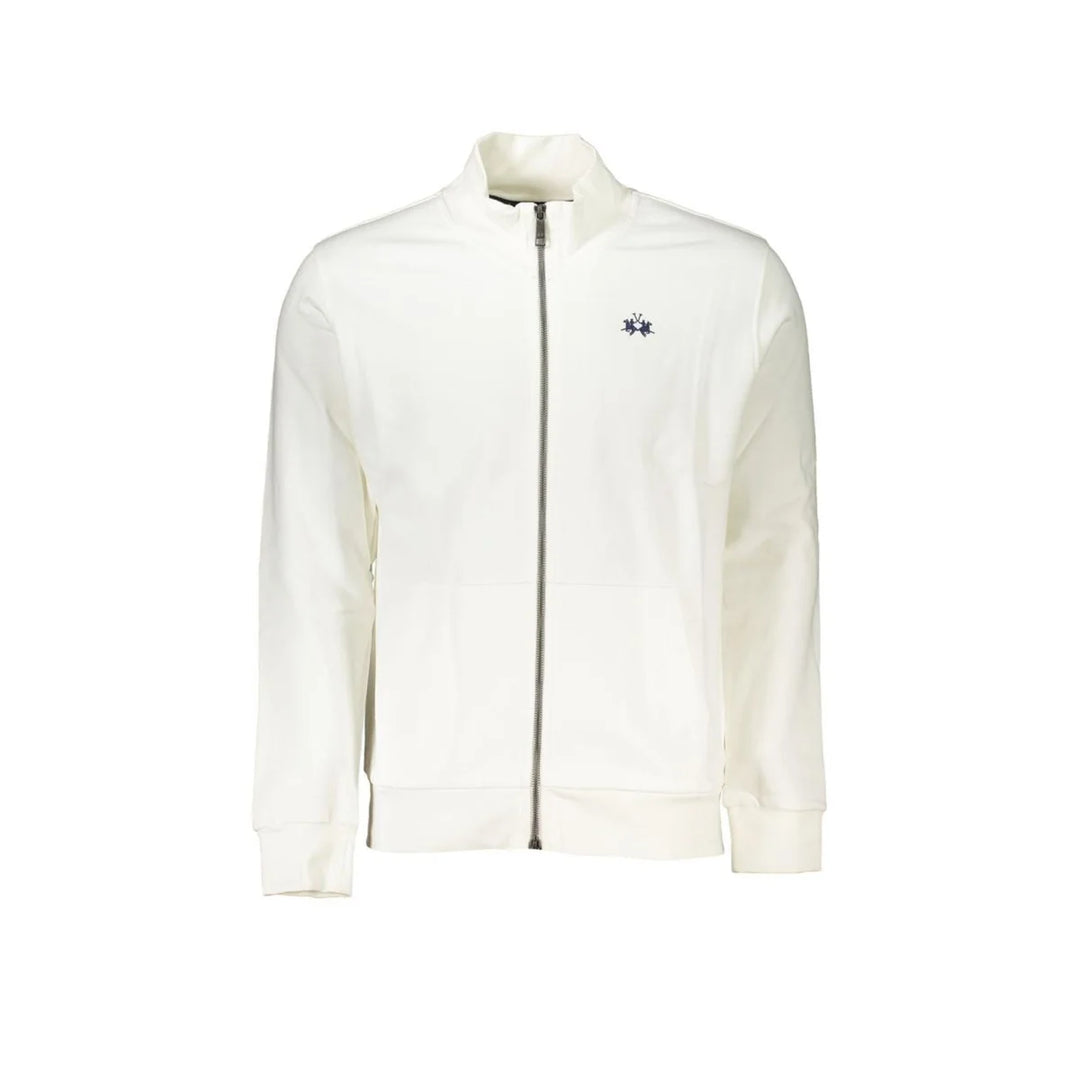 La Martina White Cotton Sweatshirt