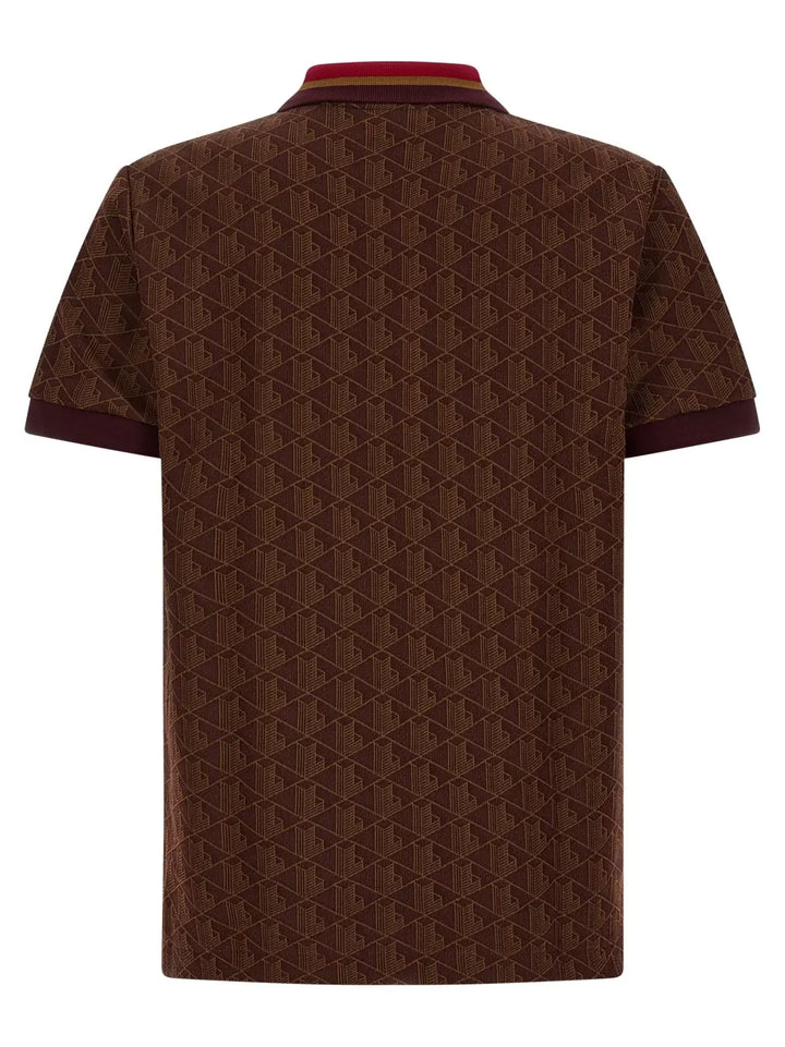 Lacoste Brown Polyester Polo Shirt