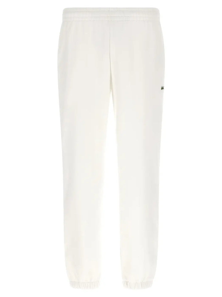 Lacoste White Cotton Joggers (workout Pants)