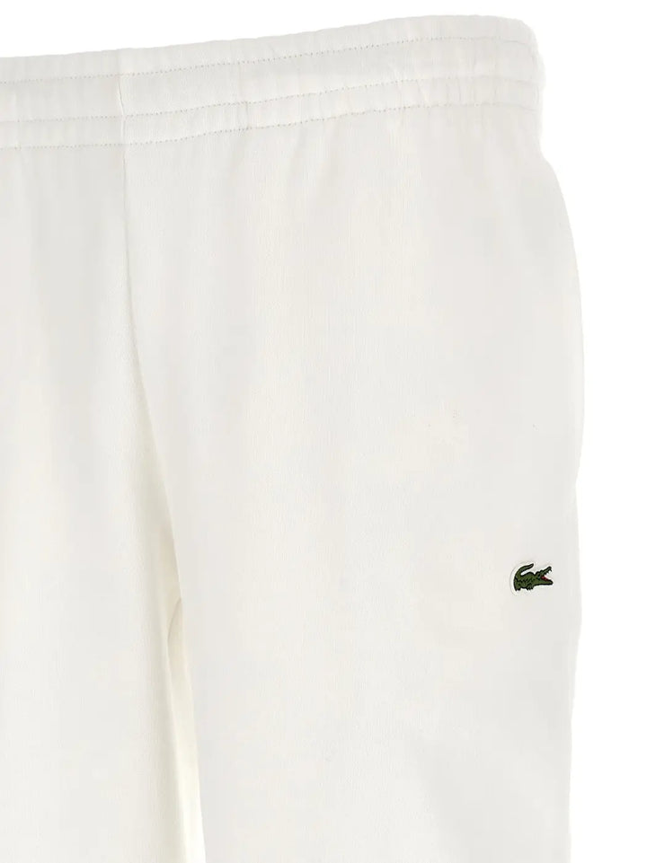 Lacoste White Cotton Joggers (workout Pants)