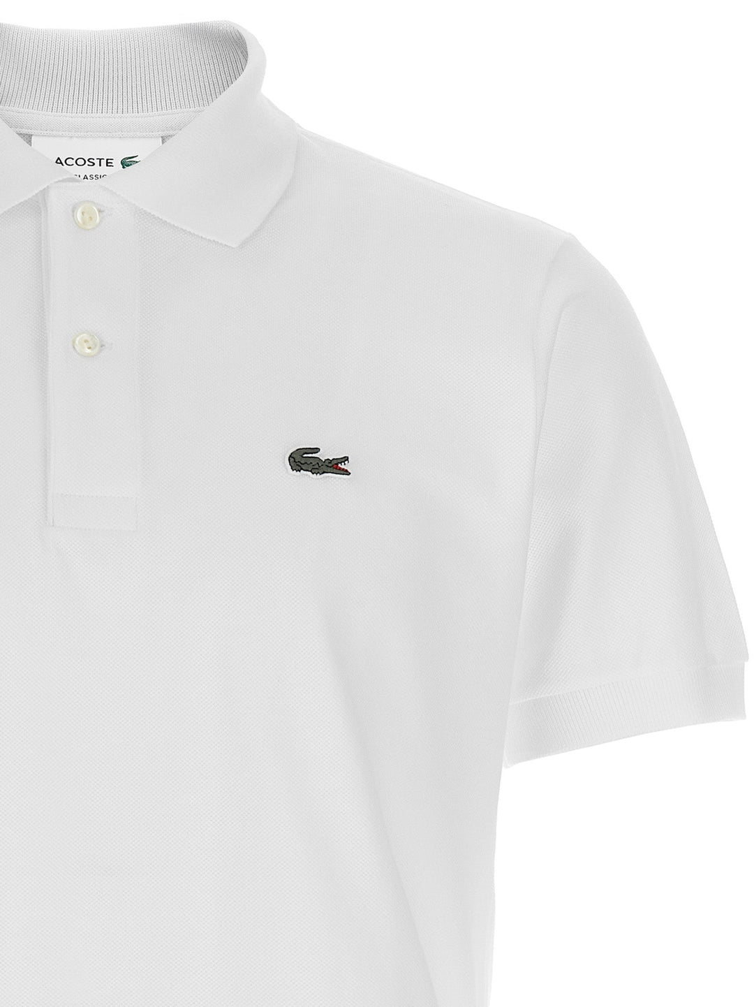 Lacoste White Cotton Polo Shirt
