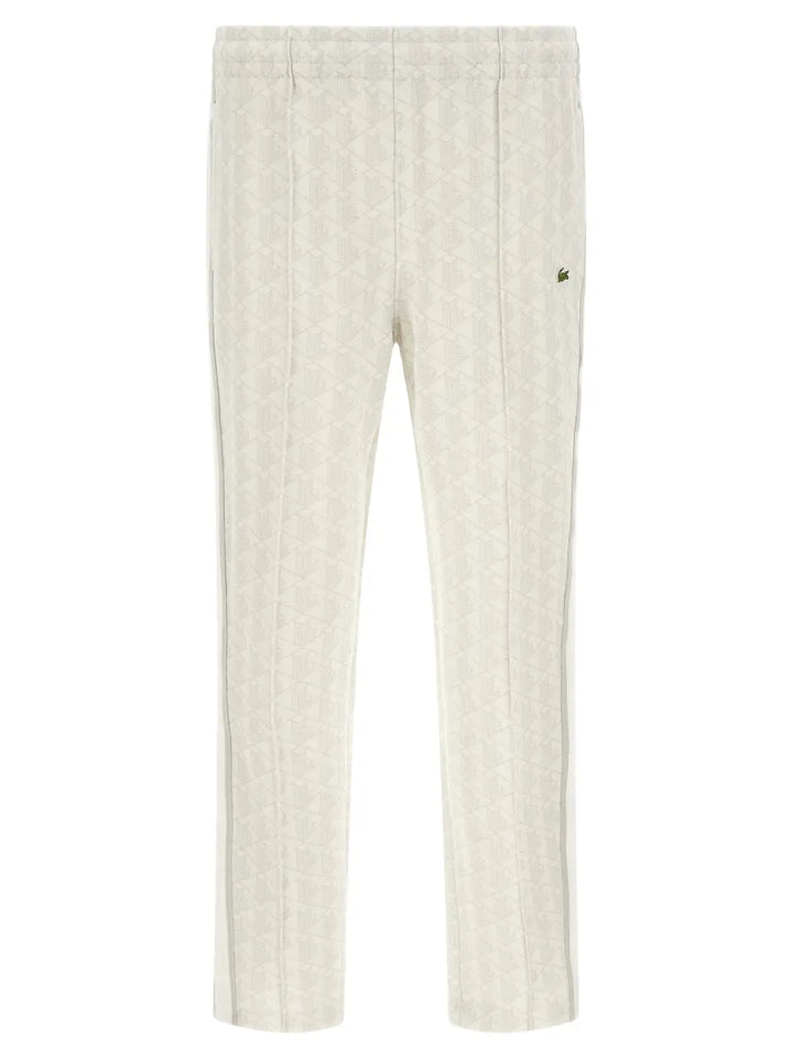 Lacoste White Polyester Joggers (workout Pants)