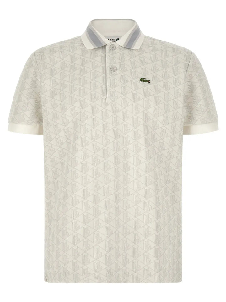 Lacoste White Polyester Polo Shirt