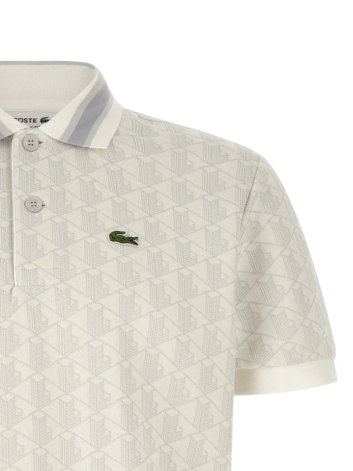 Lacoste White Polyester Polo Shirt