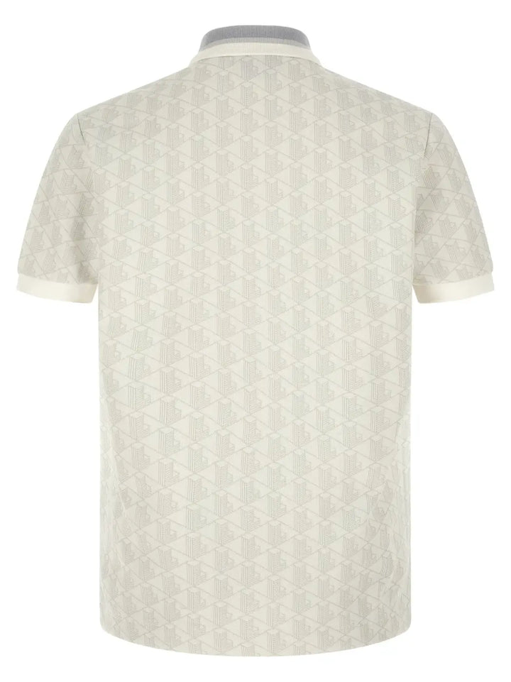 Lacoste White Polyester Polo Shirt