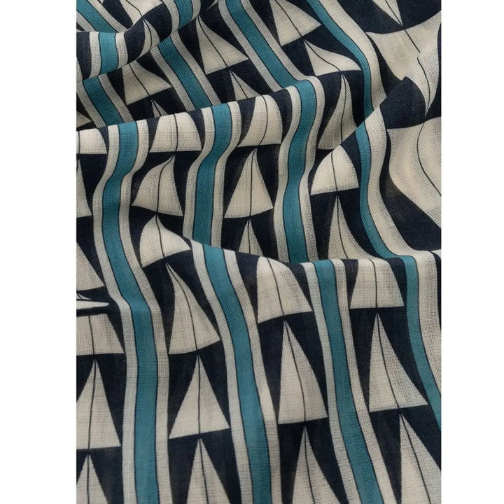 Lanvin Blue Wool Scarf