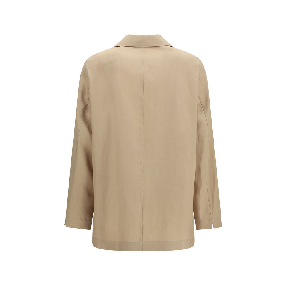 Lardini Sport Jackets - Beige Wool Oves Aries Full-Length Jacket