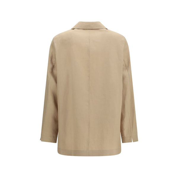 Lardini Sport Jackets - Beige Wool Oves Aries Full-Length Jacket