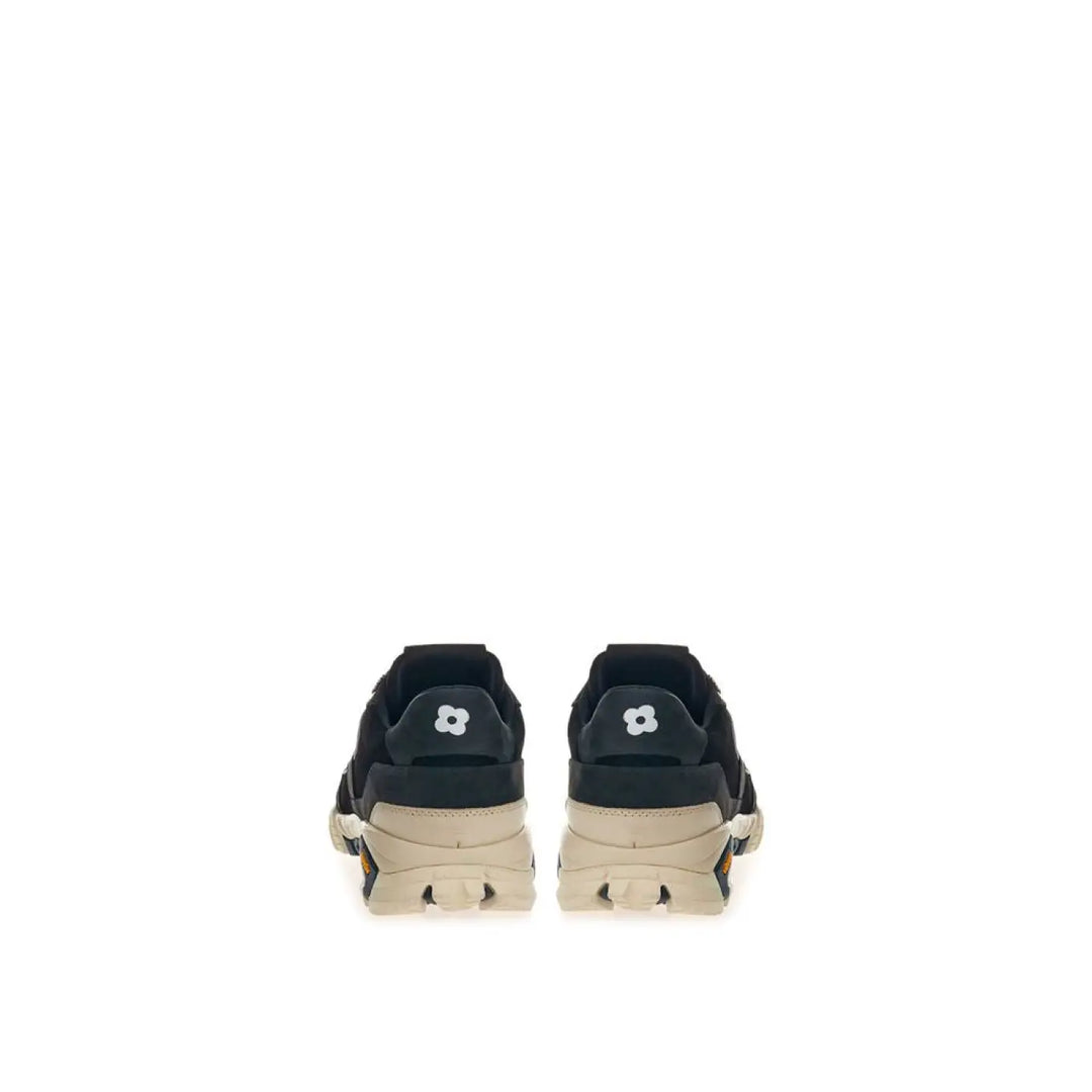 Lardini Black Suede Leather Athletic Sneakers