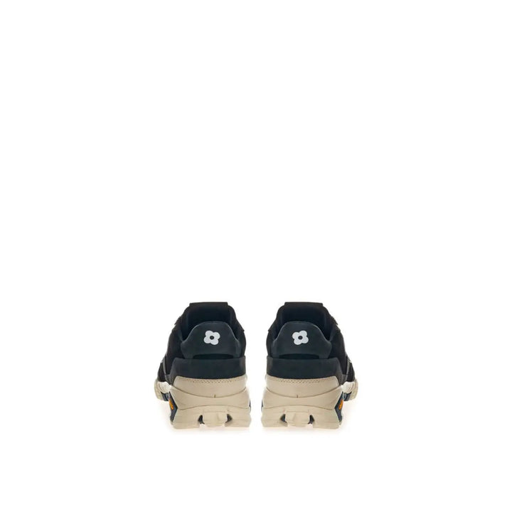 Lardini Black Suede Leather Athletic Sneakers
