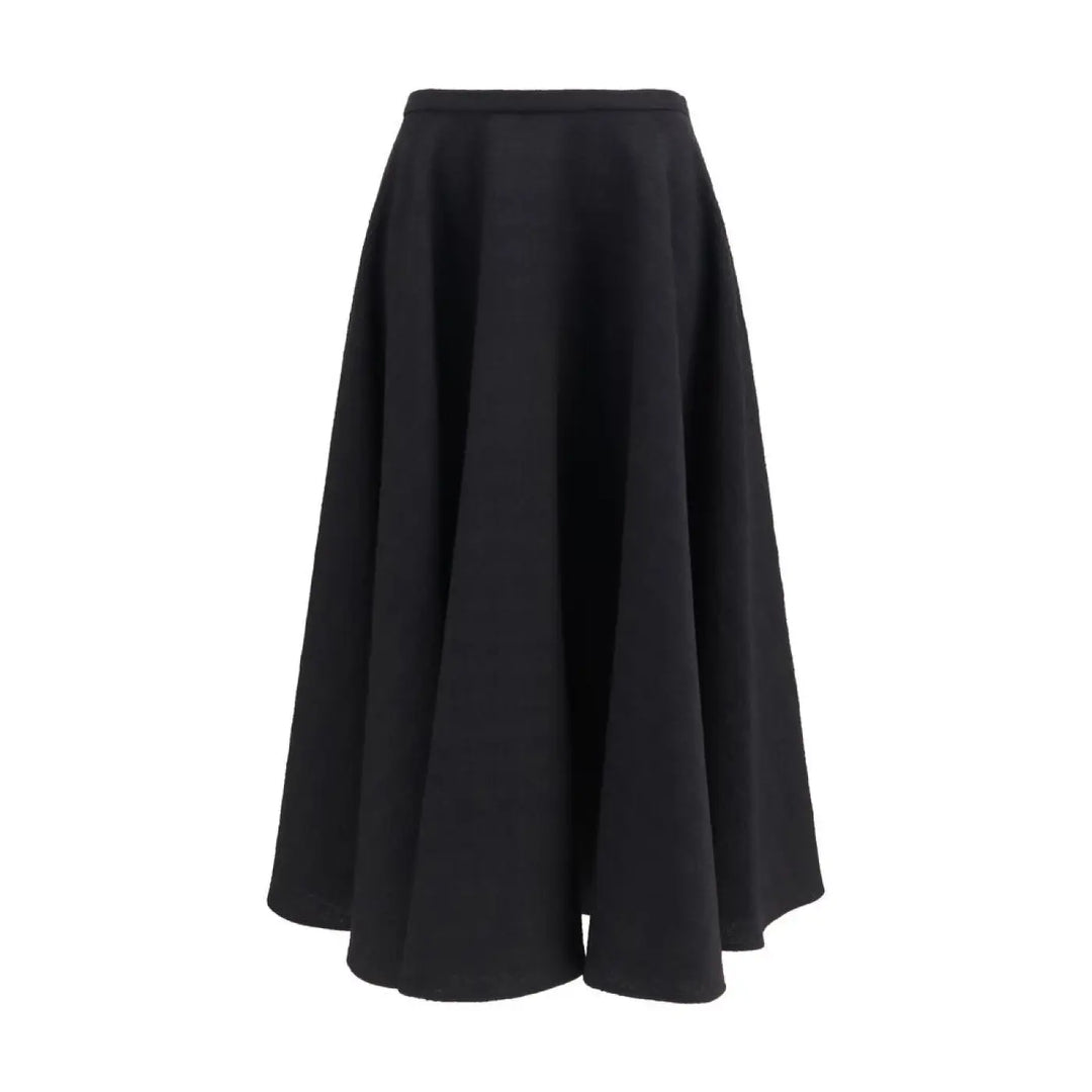 Lardini Black Wool Oves Aries Midi Skirt