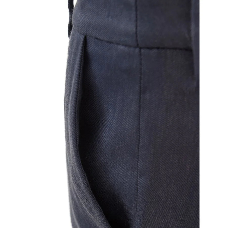 Lardini Blue Linen Casual Pants