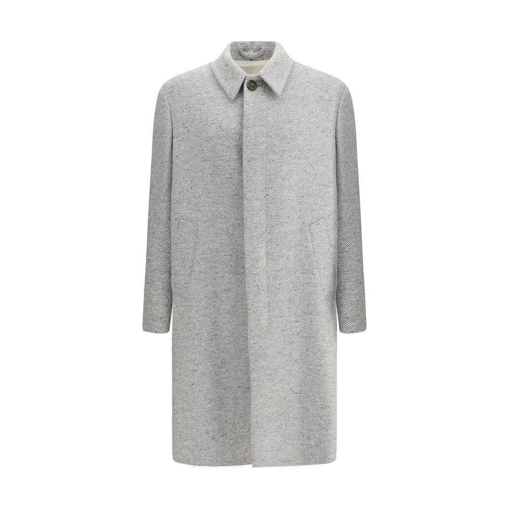 Lardini Gray Fleece Wool Coat