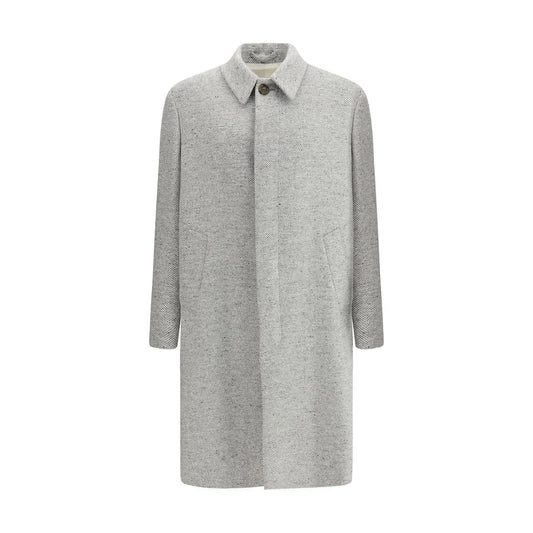 Lardini Gray Fleece Wool Coat