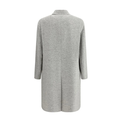 Lardini Gray Fleece Wool Coat