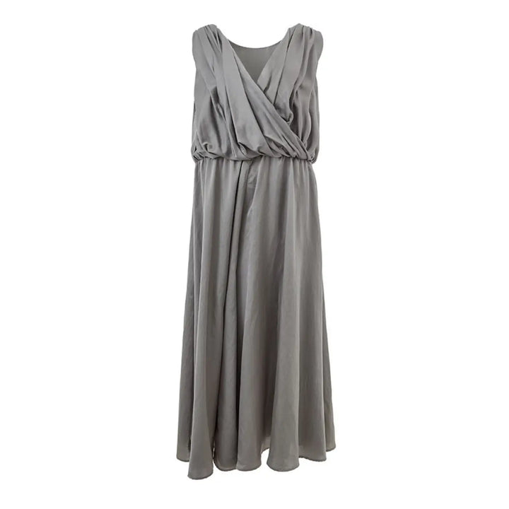 Lardini Gray Silk Casual Dress