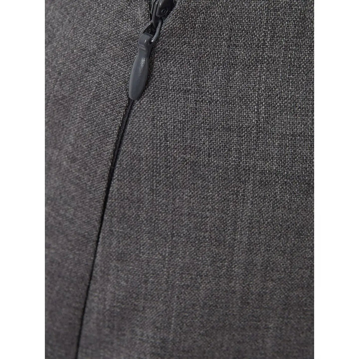 Lardini Gray Wool Midi Skirt
