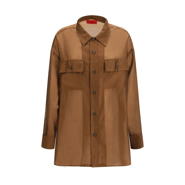 The Latest Shirts - Brown Lycra Dress Shirt