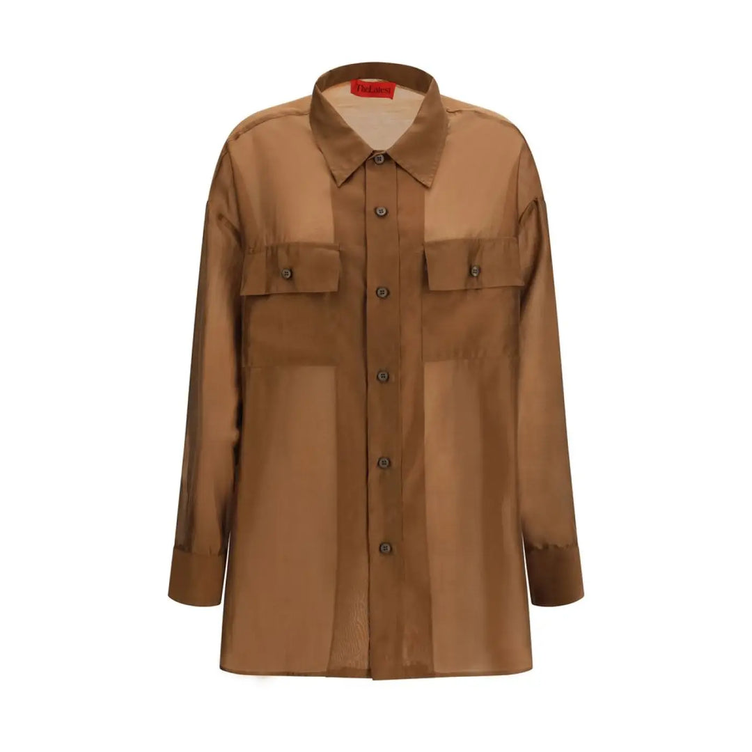 The Latest Brown Lycra Dress Shirt