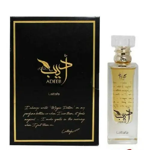 Experience the Allure of Lattafa Adeeb Eau with Spicy Warmth and Depth Unisex Fragrance