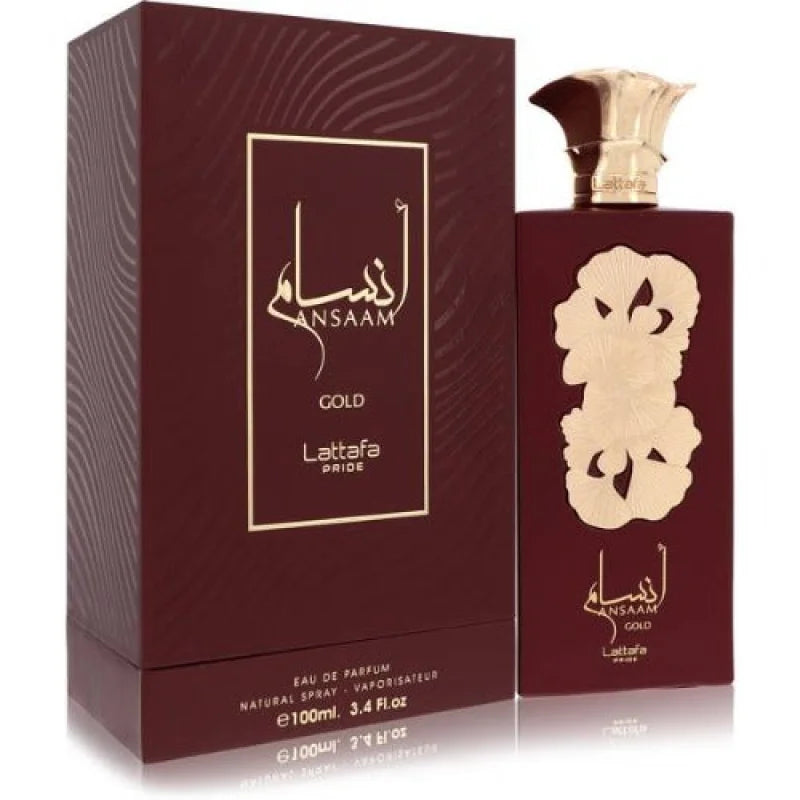 Pride Ansaam Gold Eau Perfume Pear Mandarin Rose Jasmine Musk Unisex Fragrance Lattafa