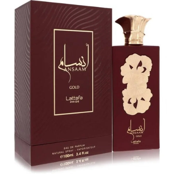 Pride Ansaam Gold Eau Perfume Pear Mandarin Rose Jasmine Musk Unisex Fragrance Lattafa