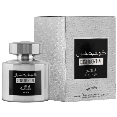 Lattafa Confidential Platinum Unisex Oud and Musk Perfume 2020 Release Fragrance