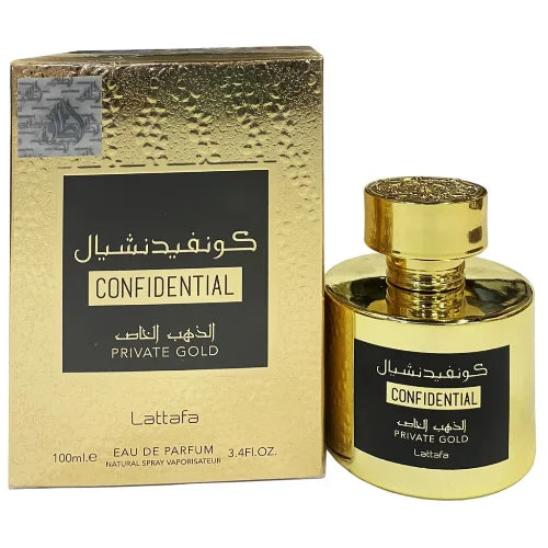 Lattafa Men’s Cologne - Confidential Private Gold Eau De Parfum