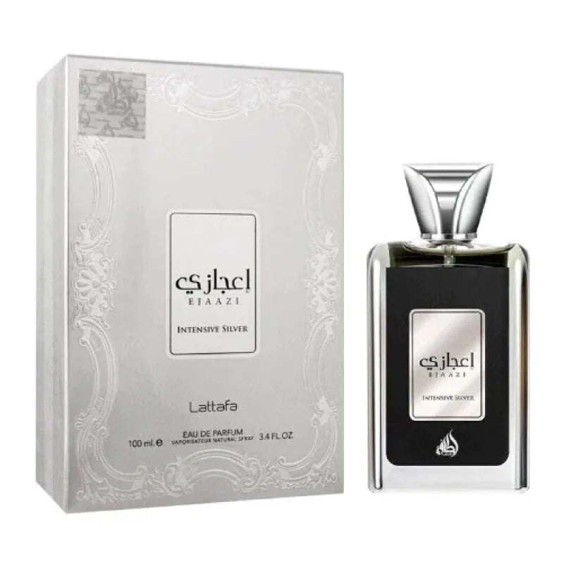 Vibrant Lattafa Ejaazi Intensive Silver Citrus Spice Symphony Unisex Fragrance