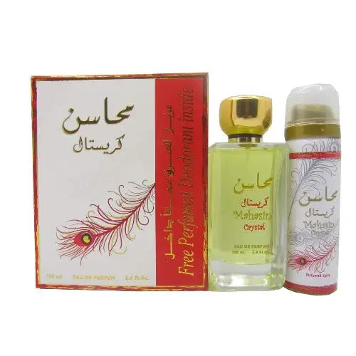 Experience Radiance with Mahasin Crystal Eau de Parfum by Ard Al Zaafaran Women’s Perfume Lattafa