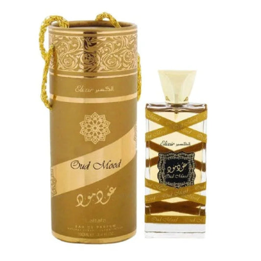Oud Mood Elixir Radiant Saffron Spice with Amber Vanilla Unisex Fragrance Lattafa