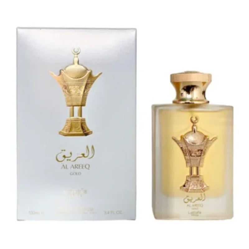 Lattafa Pride Areeq Gold Warm Black Tea Saffron Leather Elixir Unisex Fragrance