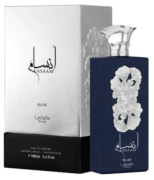 Lattafa Pride Ansaam Silver Eau Radiant Cardamom Lavender Elixir Unisex Fragrance