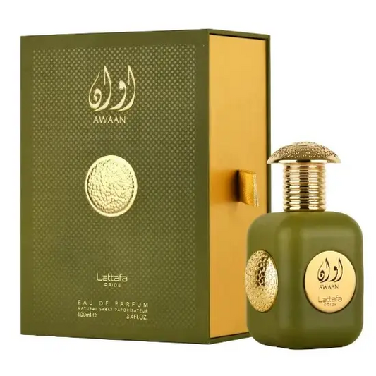 Lattafa Pride Awaan Gold Eau Bold Fragrance with Exotic Citrus Notes Unisex