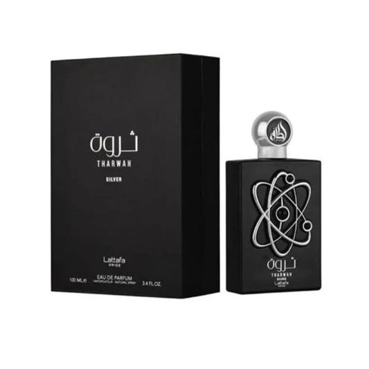 Exhilarating Pride Tharwah Silver Eau with Bergamot and Mint Burst Unisex Fragrance Lattafa