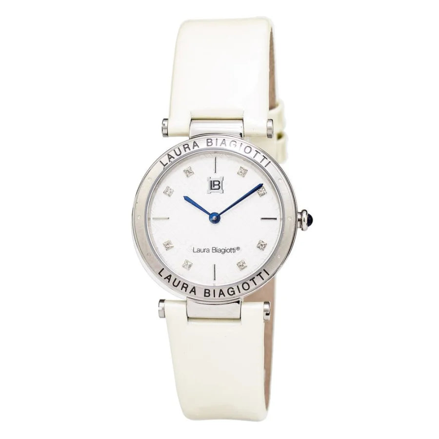Laura Biagiotti Beige Leather Dress Watch