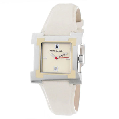 Laura Biagiotti Beige Leather Dress Watch
