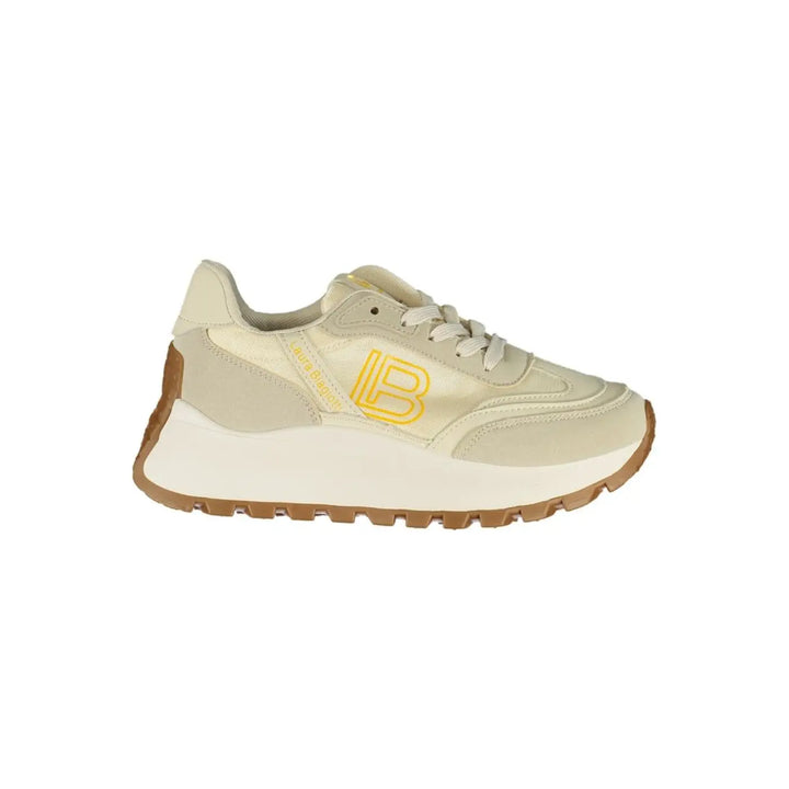 Laura Biagiotti Beige Polyurethane Women Sneaker
