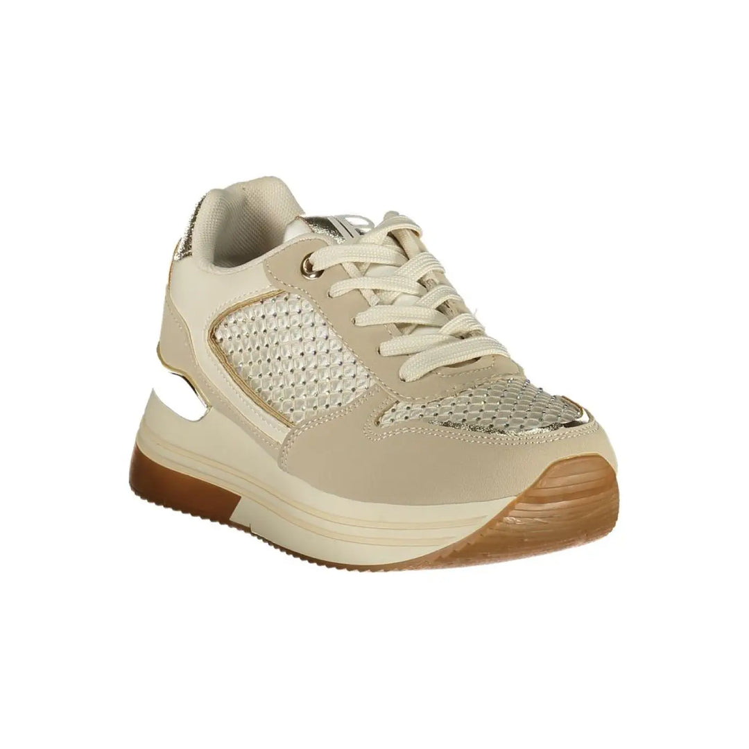 Laura Biagiotti Beige Polyurethane Women Sneaker